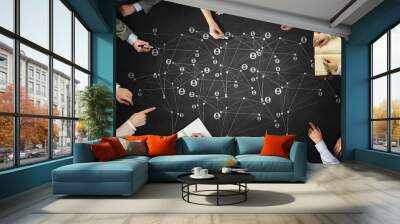 Build your business team . Mixed media Wall mural