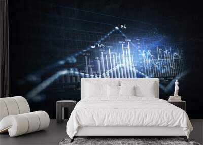 Business graph and trade monitor Wall mural