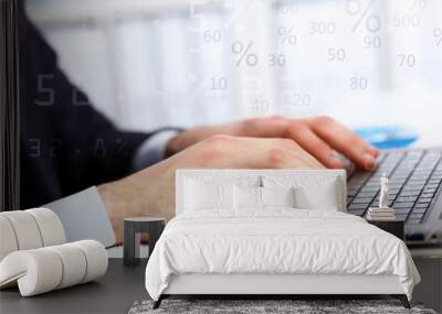 Business person working on computer Wall mural