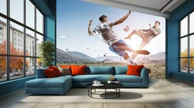 Businessman play ball . Mixed media Wall mural