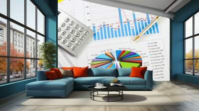 charts and graphs of sales Wall mural