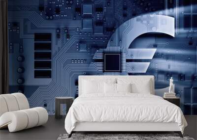 circuit board background . mixed media Wall mural