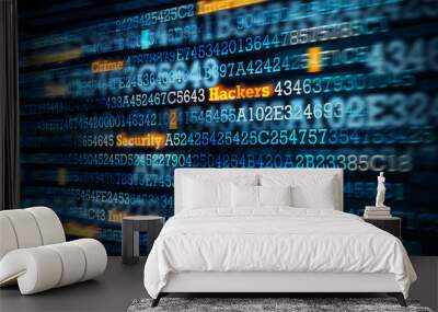 Computer hacking concept . Mixed media Wall mural