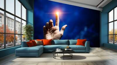 Concept of new ideas with innovative technology and creativity Wall mural