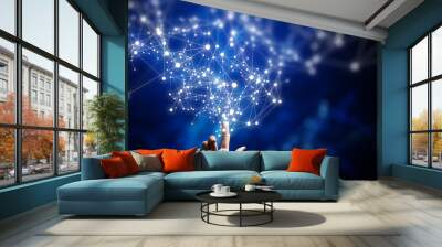 Connection technologies background Wall mural