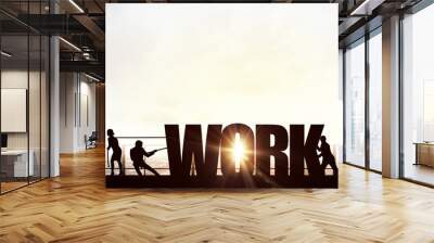 Cooperate for successful work Wall mural