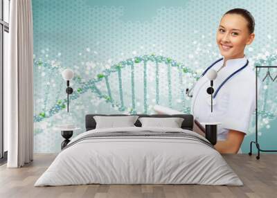 DNA strand illustration Wall mural