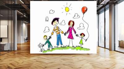 draw your family Wall mural