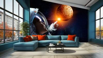 Exploring outer space. Mixed media Wall mural