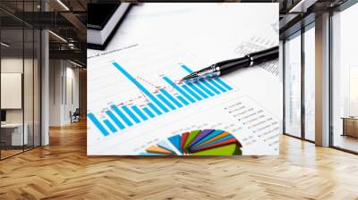 financial charts and graphs Wall mural