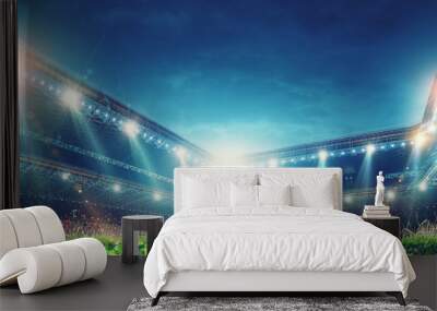 Full night football arena in lights Wall mural