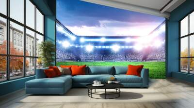 Full night football arena in lights Wall mural