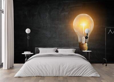 Glass light bulb . Mixed media Wall mural