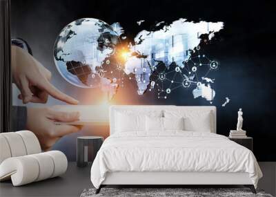 Global communication and networking Wall mural