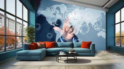 Global interaction Wall mural