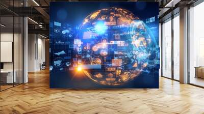 Global technology concept Wall mural