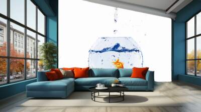 gold fish in a fishbowl Wall mural