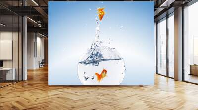 Goldfish jump Wall mural