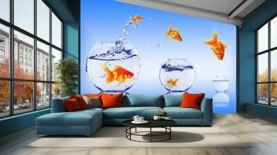 Goldfish jump Wall mural