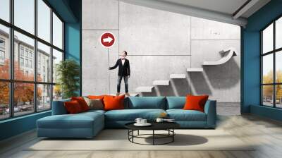 Guy representing progress concept Wall mural