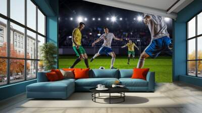 Hot moments of soccer match . Mixed media Wall mural