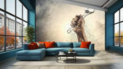 Human hand holding Wall mural