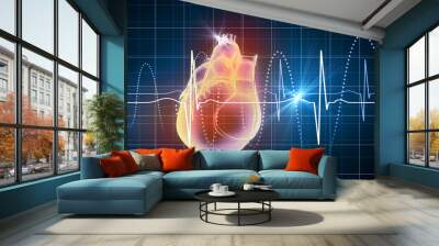 Human heart beats Wall mural