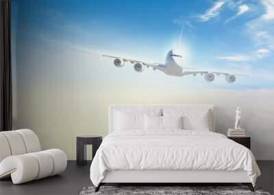 Image of airplane in sky Wall mural