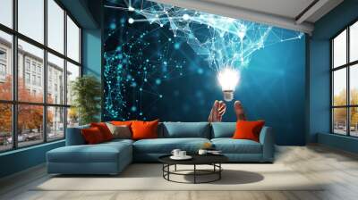 Innovative idea in businessman hand Wall mural