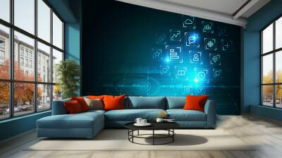 Innovative technologies image . Mixed media Wall mural