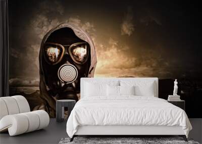 Man in gas mask Wall mural