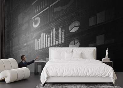 Man using modern technologies Wall mural