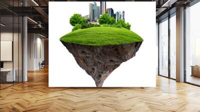 modern city surrounded by nature landscape Wall mural