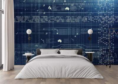 Networking technologies and security concept Wall mural