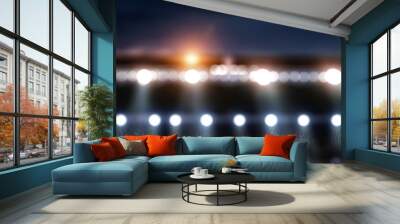 Night football arena in lights close up Wall mural