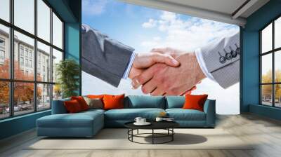 Partnership concept. Image of handshake Wall mural