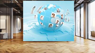 planet as symbol of social networking Wall mural