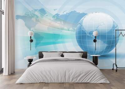 Planet earth and technology background Wall mural