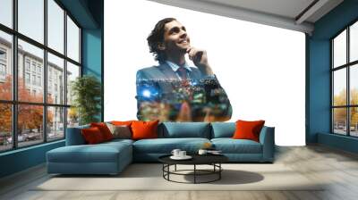 Portrait of an handsome confident business man Wall mural