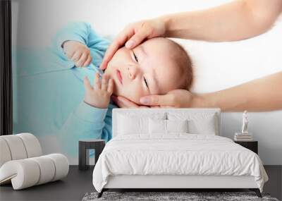 Portrait of an infant baby boy Wall mural