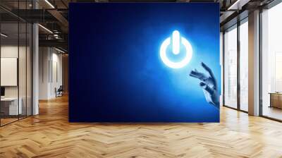 Power button. Concept image Wall mural