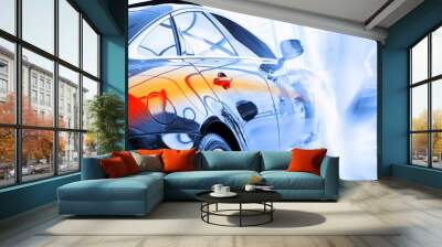 Rear view of luxury car Wall mural