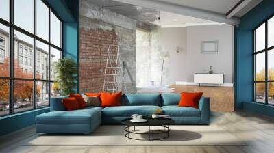 renovation interior. 3d render Wall mural