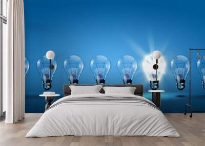 row of light bulbs Wall mural