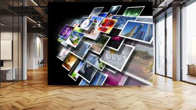 Screens with images flow Wall mural