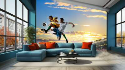 Soccer game concept. Mixed media Wall mural