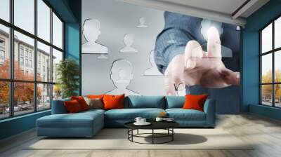 Social net concept Wall mural