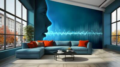 Sound wave illustration Wall mural