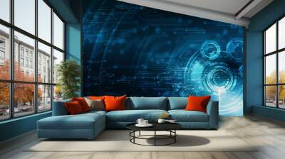 Technology communication concept Wall mural