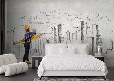 Woman architect Wall mural